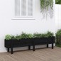 vidaXL Arriate elevado de jardín madera maciza pino negro 160x30x38 cm