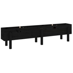 vidaXL Arriate elevado de jardín madera maciza pino negro 160x30x38 cm