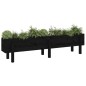 vidaXL Arriate elevado de jardín madera maciza pino negro 160x30x38 cm