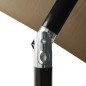 vidaXL Sombrilla de 3 niveles con poste de aluminio gris taupé 2 m