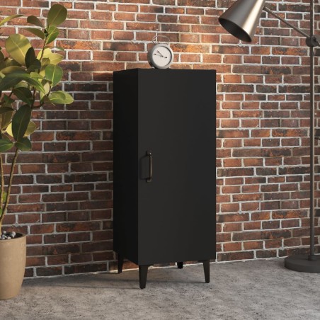 vidaXL Aparador de madera contrachapada negro 34,5x34x90 cm
