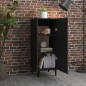 vidaXL Aparador de madera contrachapada negro 34,5x34x90 cm