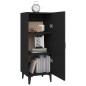 vidaXL Aparador de madera contrachapada negro 34,5x34x90 cm