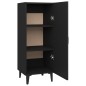 vidaXL Aparador de madera contrachapada negro 34,5x34x90 cm