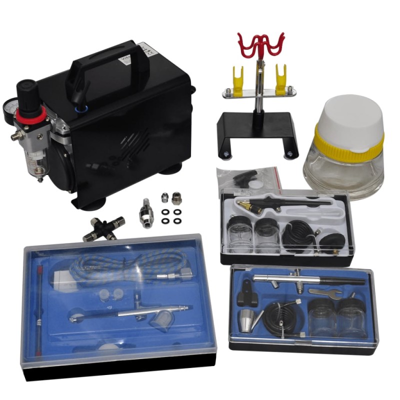 vidaXL Compresor de aerógrafo con 3 pistolas vidaXL Compresor de aerógrafo con 3 pistolas