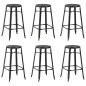 vidaXL Taburetes de cocina 6 unidades acero negro vidaXL Taburetes de cocina 6 unidades acero negro