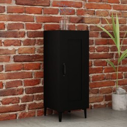 vidaXL Aparador de madera contrachapada negro 34,5x34x90 cm