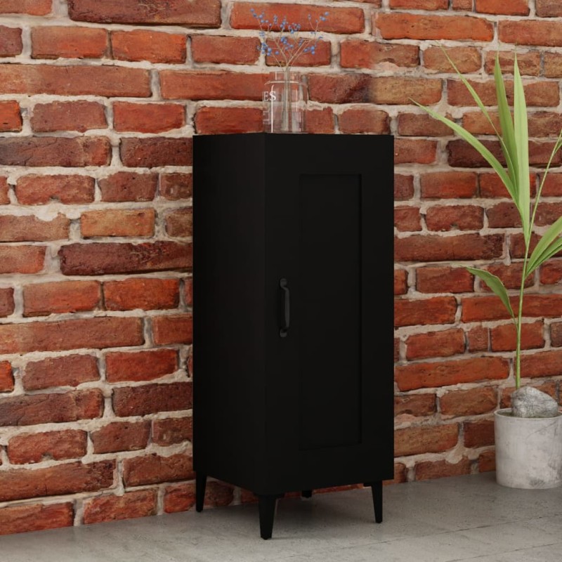 vidaXL Aparador de madera contrachapada negro 34,5x34x90 cm vidaXL Aparador de madera contrachapada negro 34,5x34x90 cm