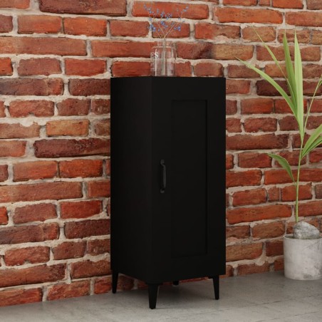 vidaXL Aparador de madera contrachapada negro 34,5x34x90 cm