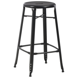 vidaXL Taburetes de cocina 6 unidades acero negro