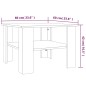 vidaXL Mesa de centro madera contrachapada roble ahumado 60x60x42 cm vidaXL Mesa de centro madera contrachapada roble ahumado 60x60x42 cm