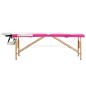 vidaXL Camilla de masaje plegable 2 zonas madera blanco y rosa vidaXL Camilla de masaje plegable 2 zonas madera blanco y rosa