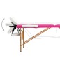 vidaXL Camilla de masaje plegable 2 zonas madera blanco y rosa vidaXL Camilla de masaje plegable 2 zonas madera blanco y rosa