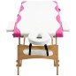 vidaXL Camilla de masaje plegable 2 zonas madera blanco y rosa vidaXL Camilla de masaje plegable 2 zonas madera blanco y rosa