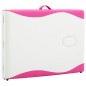 vidaXL Camilla de masaje plegable 2 zonas madera blanco y rosa vidaXL Camilla de masaje plegable 2 zonas madera blanco y rosa