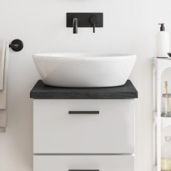 vidaXL Encimera baño madera maciza tratada gris oscuro 40x60x(2-4) cm