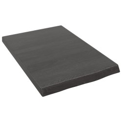 vidaXL Encimera baño madera maciza tratada gris oscuro 40x60x(2-4) cm