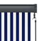 vidaXL Estor enrollable de exterior azul y blanco 60x250 cm vidaXL Estor enrollable de exterior azul y blanco 60x250 cm