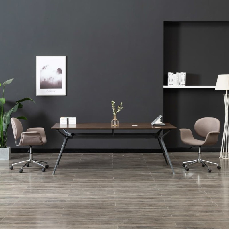 vidaXL Sillas de comedor giratorias 2 unidades tela gris taupé vidaXL Sillas de comedor giratorias 2 unidades tela gris taupé