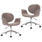 vidaXL Sillas de comedor giratorias 2 unidades tela gris taupé vidaXL Sillas de comedor giratorias 2 unidades tela gris taupé