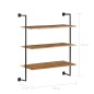 vidaXL Estantería de pared de madera maciza de acacia 94x35x113 cm vidaXL Estantería de pared de madera maciza de acacia 94x35x113 cm