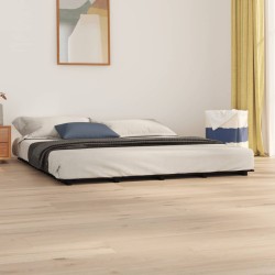 vidaXL Estructura de cama madera maciza de pino negro 180x200 cm
