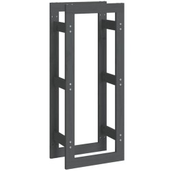 vidaXL Estante para leña madera maciza de pino gris 41x25x100 cm