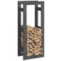 vidaXL Estante para leña madera maciza de pino gris 41x25x100 cm vidaXL Estante para leña madera maciza de pino gris 41x25x100 cm