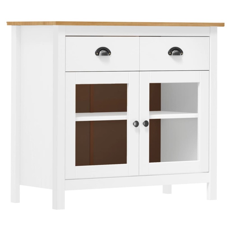 vidaXL Mesita de noche Hill madera maciza de pino blanco 90x40x80 cm vidaXL Mesita de noche Hill madera maciza de pino blanco 90x40x80 cm