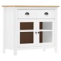 vidaXL Mesita de noche Hill madera maciza de pino blanco 90x40x80 cm vidaXL Mesita de noche Hill madera maciza de pino blanco 90x40x80 cm