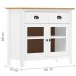 vidaXL Mesita de noche Hill madera maciza de pino blanco 90x40x80 cm vidaXL Mesita de noche Hill madera maciza de pino blanco 90x40x80 cm