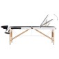 vidaXL Camilla de masaje plegable 3 zonas madera negro y blanco vidaXL Camilla de masaje plegable 3 zonas madera negro y blanco
