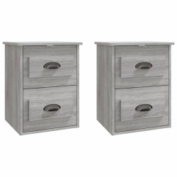 vidaXL Mesita de noche de pared 2 uds gris Sonoma 41,5x36x53 cm