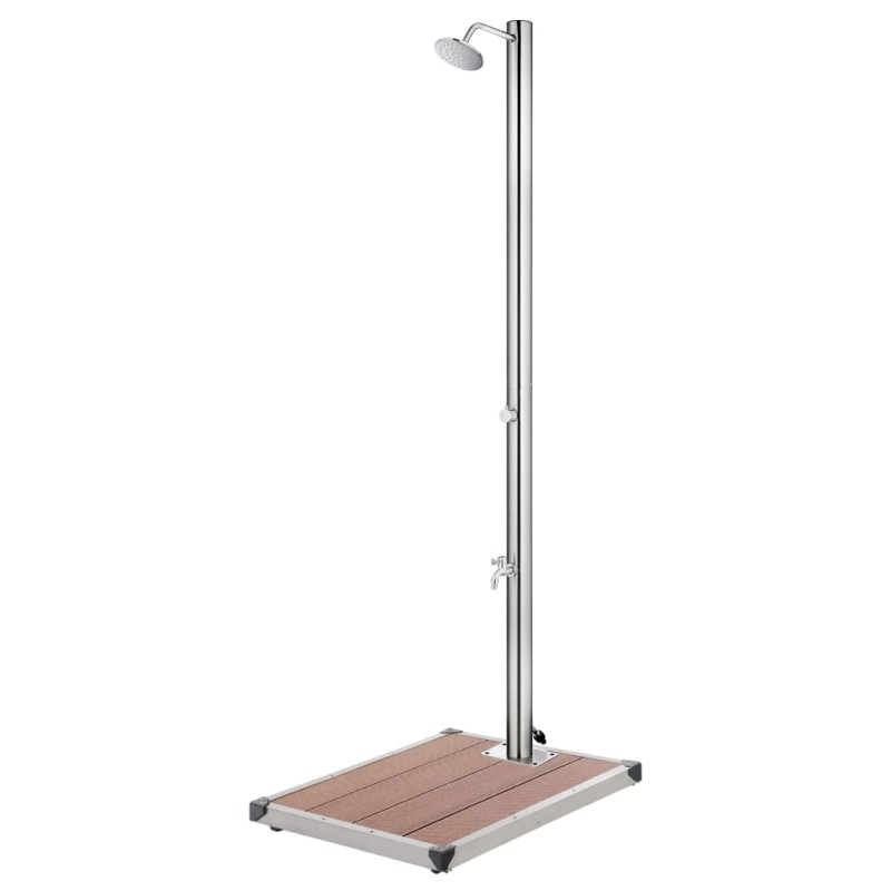vidaXL Ducha de jardín con base marrón 220 cm acero inoxidable vidaXL Ducha de jardín con base marrón 220 cm acero inoxidable