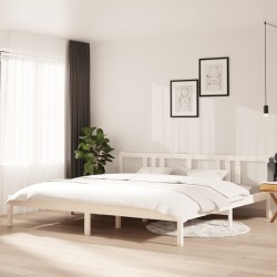 vidaXL Estructura de cama madera maciza blanco 200x200 cm
