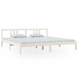 vidaXL Estructura de cama madera maciza blanco 200x200 cm