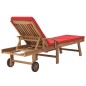 vidaXL Tumbonas con cojines 2 unidades madera maciza de teca rojo vidaXL Tumbonas con cojines 2 unidades madera maciza de teca rojo