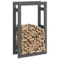 vidaXL Estante para leña madera maciza de pino gris 60x25x100 cm vidaXL Estante para leña madera maciza de pino gris 60x25x100 cm