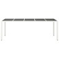 vidaXL Mesa jardín vidrio templado ratán sintético blanco 250x100x75cm vidaXL Mesa jardín vidrio templado ratán sintético blanco 250x100x75cm