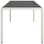 vidaXL Mesa jardín vidrio templado ratán sintético blanco 250x100x75cm vidaXL Mesa jardín vidrio templado ratán sintético blanco 250x100x75cm