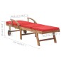 vidaXL Tumbonas con cojines 2 unidades madera maciza de teca rojo vidaXL Tumbonas con cojines 2 unidades madera maciza de teca rojo