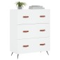 vidaXL Cómoda madera de ingeniería blanco 69,5x34x90 cm vidaXL Cómoda madera de ingeniería blanco 69,5x34x90 cm