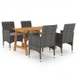 vidaXL Juego de comedor para jardín de 5 piezas gris vidaXL Juego de comedor para jardín de 5 piezas gris