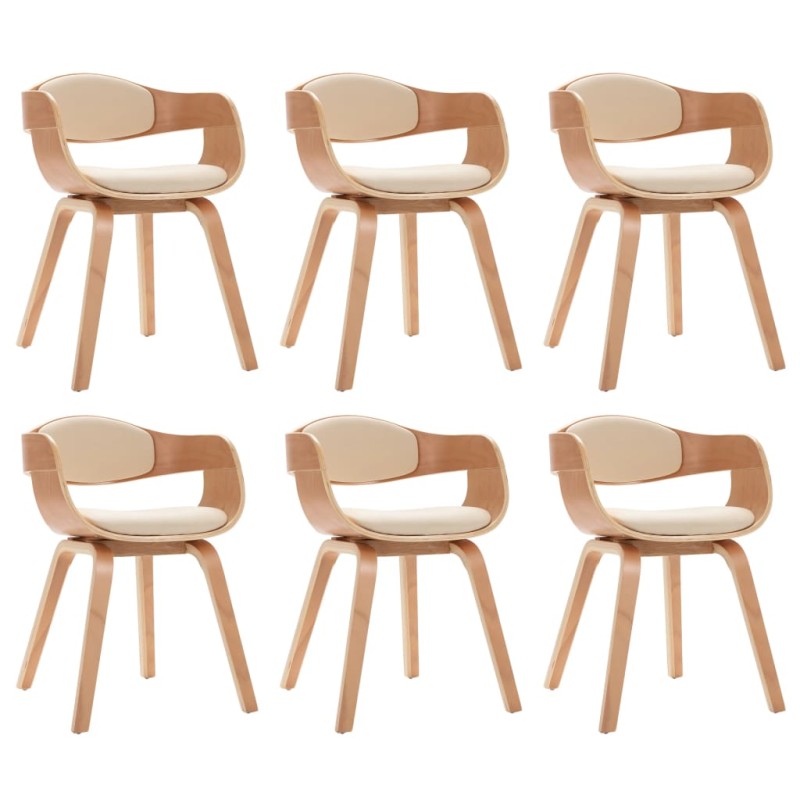 vidaXL Sillas de comedor 6 unidades madera curvada y cuero sintético vidaXL Sillas de comedor 6 unidades madera curvada y cuero sintético