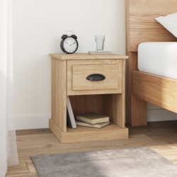 vidaXL Mesitas de noche 2 uds madera contrachapada roble 39x39x47,5 cm