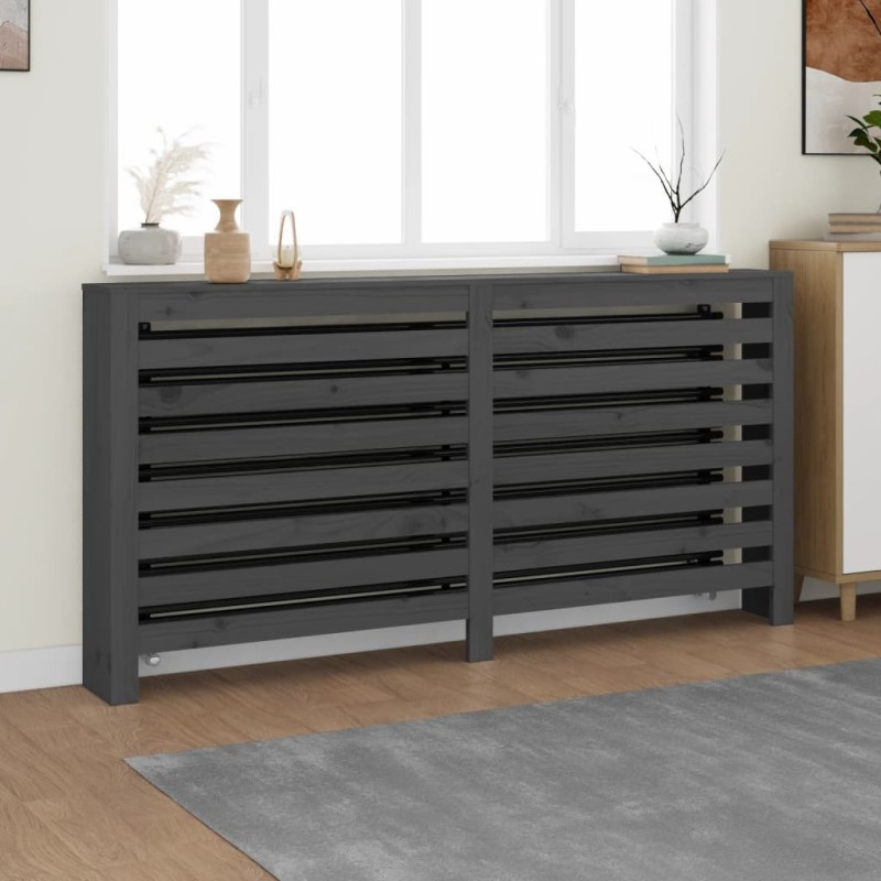 vidaXL Cubierta de radiador madera maciza de pino gris 169x19x84 cm vidaXL Cubierta de radiador madera maciza de pino gris 169x19x84 cm
