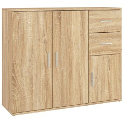 vidaXL Aparador de madera contrachapada roble Sonoma 91x29,5x75 cm