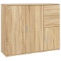 vidaXL Aparador de madera contrachapada roble Sonoma 91x29,5x75 cm vidaXL Aparador de madera contrachapada roble Sonoma 91x29,5x75 cm