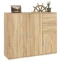 vidaXL Aparador de madera contrachapada roble Sonoma 91x29,5x75 cm vidaXL Aparador de madera contrachapada roble Sonoma 91x29,5x75 cm