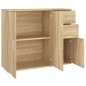 vidaXL Aparador de madera contrachapada roble Sonoma 91x29,5x75 cm vidaXL Aparador de madera contrachapada roble Sonoma 91x29,5x75 cm